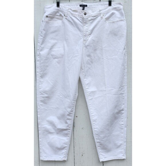 Eileen Fisher Women Organic Cotton White Skinny / Straight Jeans Sz 16